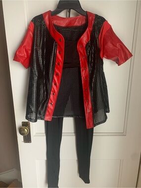 Red and Black Hip Hop Dance Costume